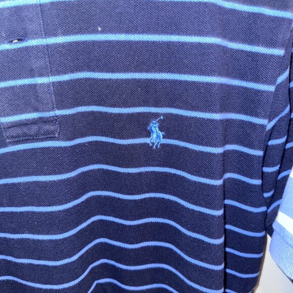 Two Blue Polo Ralph Lauren Striped Polos - Size Medium - Picture 3 of 9